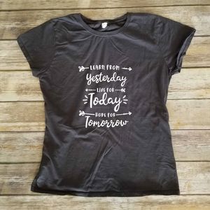 Learn from yesterday, live for today, plan for tomorrow ladies fitted t-shirt